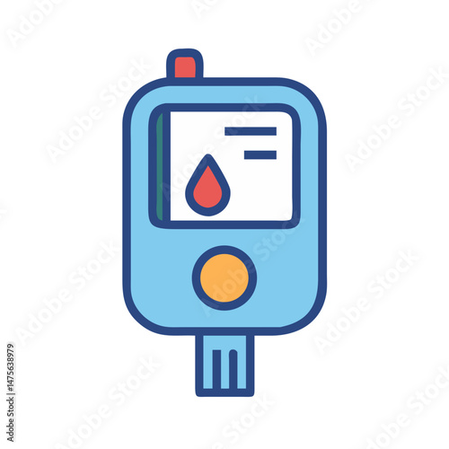 Icon of glucometer for diabetes and blood sugar