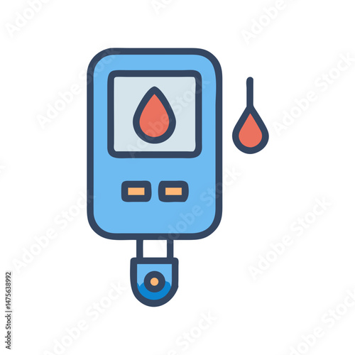 Blood sugar meter icon illustration for healthcare concepts