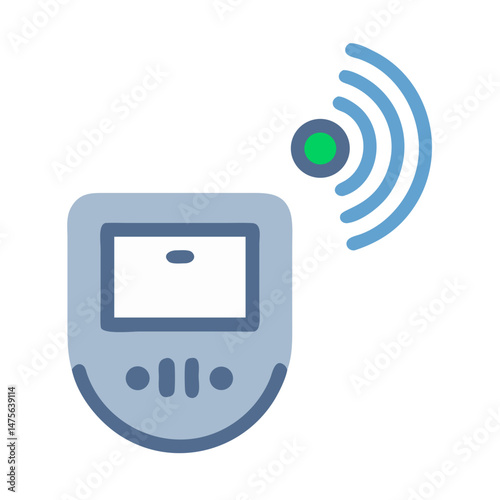 Wireless Remote Device Icon Illustration on Black Background