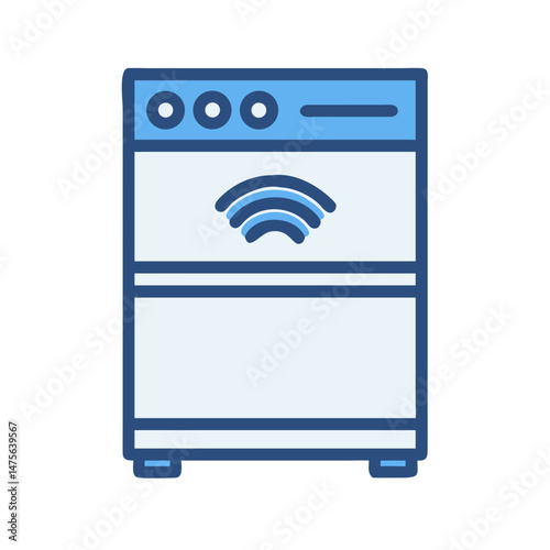 Smart Appliance WiFi Router Icon Illustration on Black