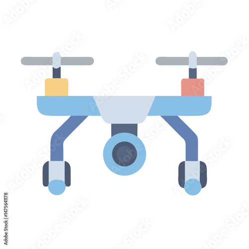 Illustration of drone aerial quadcopter with camera technology