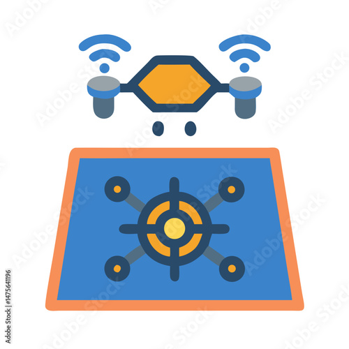 Drone landing pad, smart technology, futuristic concept design