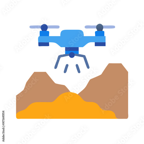 Drone spraying a field, farm, or agricultural landscape