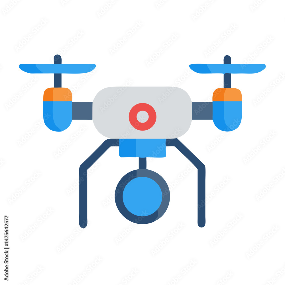 Modern drone icon isolated on black background vector Modern drone icon isolated on black background vector