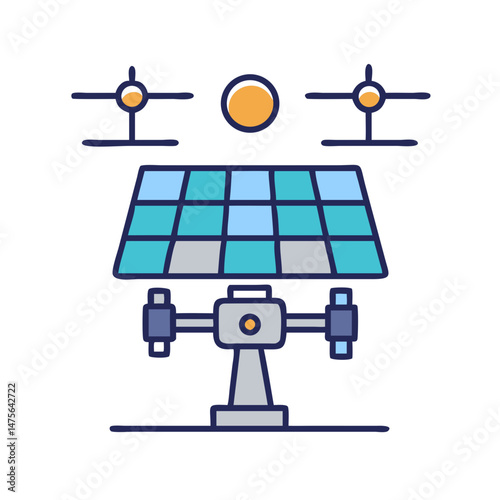 Solar Panel Illustration: Renewable Energy and Sustainable Future