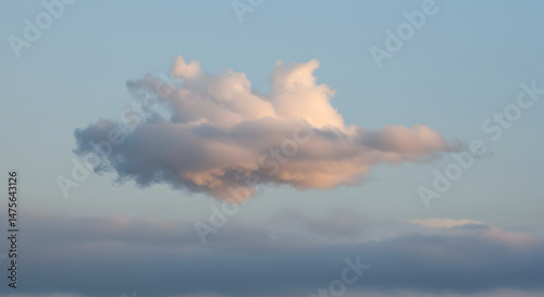 Soft Pastel Hues Cloudscape In Clear Sky At Serene Twilight