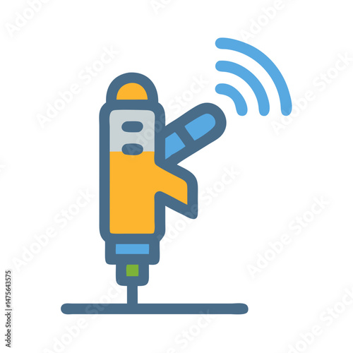 Smart Fuel Injector with Signal on Black Background
