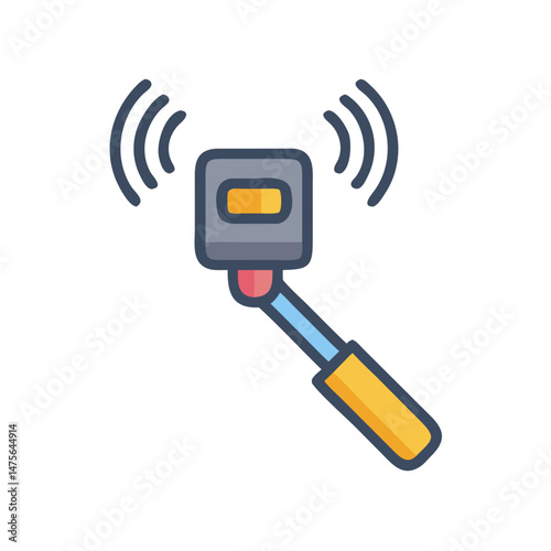 Icon of a Bluetooth Beacon on a black backdrop