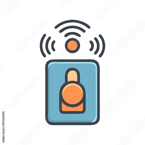 Smart Home Door Lock with Wireless Connectivity Icon