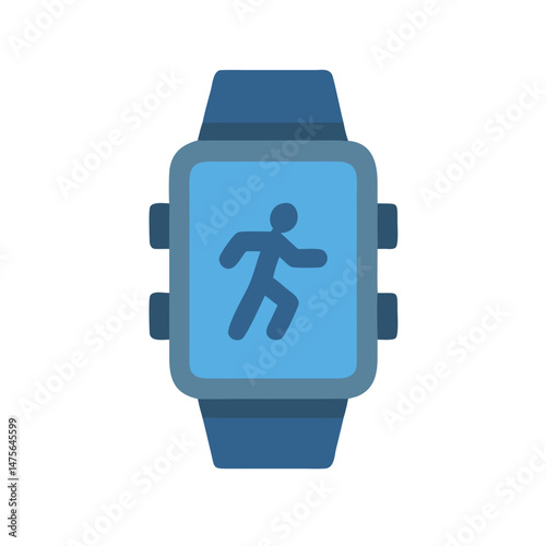 Smartwatch fitness tracker app icon with running symbol