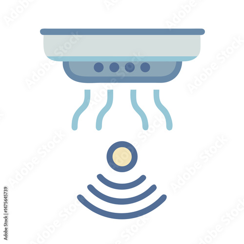 Smart air purifier icon with sensors and signals