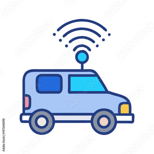 Smart Connected Car Concept with Wireless Technology Design