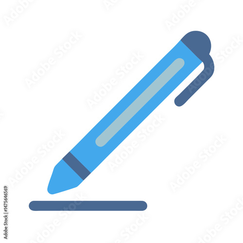 Blue Pen Illustration Writing on Black Background