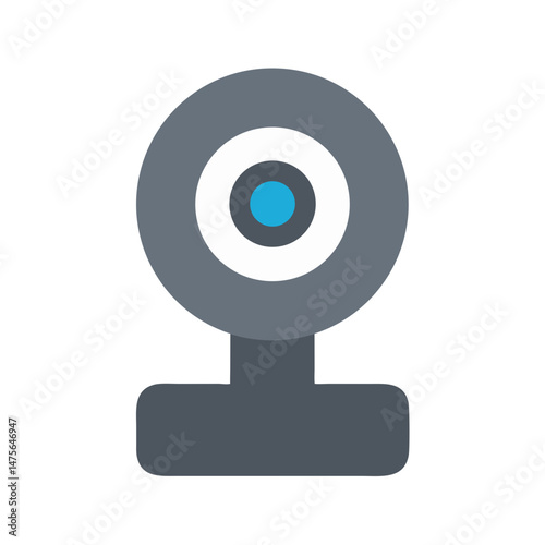 Webcam Icon on Black Background for Video Calls