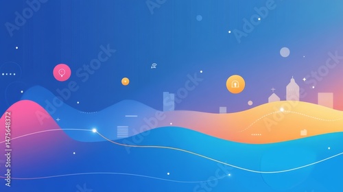 Abstract Cityscape Design with Vibrant Colors