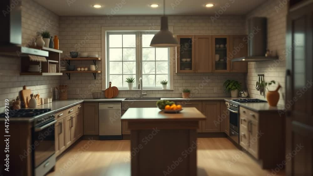 A variety of different kitchen interiors and design solutions sequence of frames stop motion animation 4K