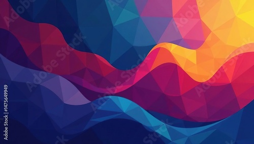 Abstract geometric shapes forming a dynamic, layered vector illustration , visual, presentation, style