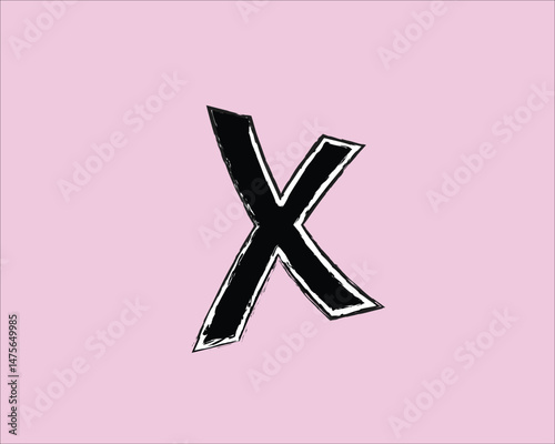 Black X logo with white edges
