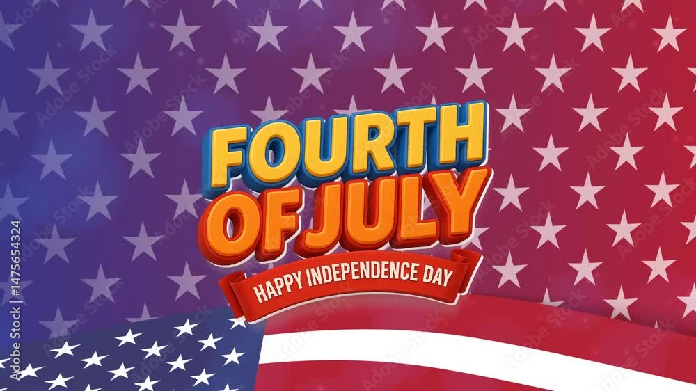 4th of july independence day celebration motion graphic video with flag abstract backround design