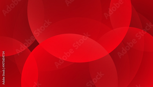 Red circle on dark background abstract pattern. Overlapping transparent geometric composition. Art & Illustration