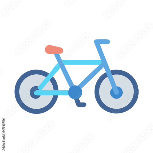Simple, Blue Bicycle Illustration on Black Background