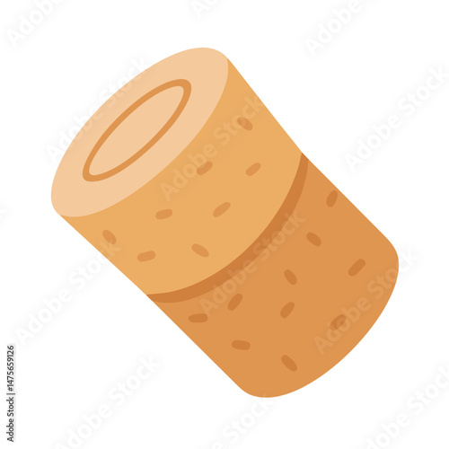 Stylized wine cork illustration on a black background
