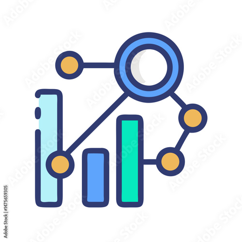 Data analysis and visualization with connected graph and bars