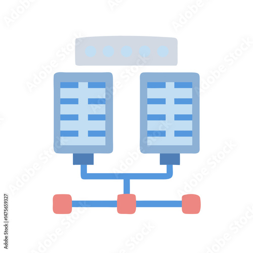 Server Rack Network System Icon Design Illustration
