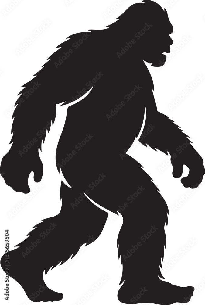 Fototapeta premium Bigfoot Silhouette SVG – Sasquatch Forest Clipart for Cricut, T-Shirts & Outdoor Crafts