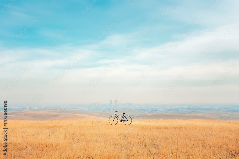 Fototapeta premium Prairie Bike Scenic Cityscape