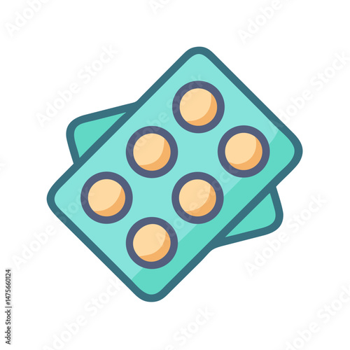Pill Blister Pack Icon, Medicine, Treatment, Healthcare