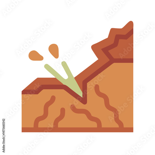 Landslide vector icon, natural disaster, geological destruction concept