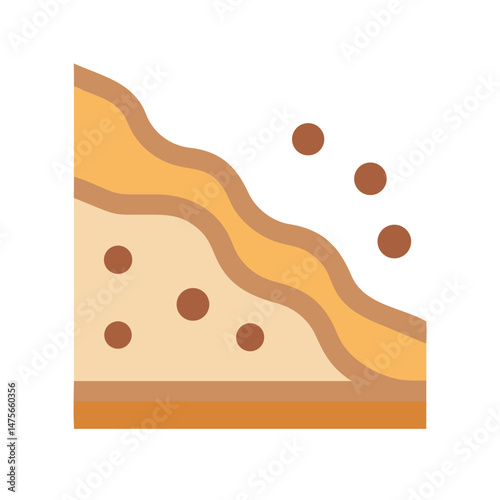 Abstract minimalist soil layers and spheres illustration design