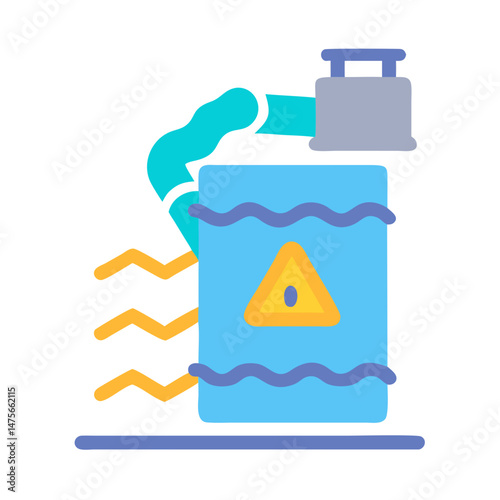 Toxic waste icon, harmful liquids, environmental issues