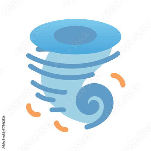 Blue tornado icon illustration on black background vector