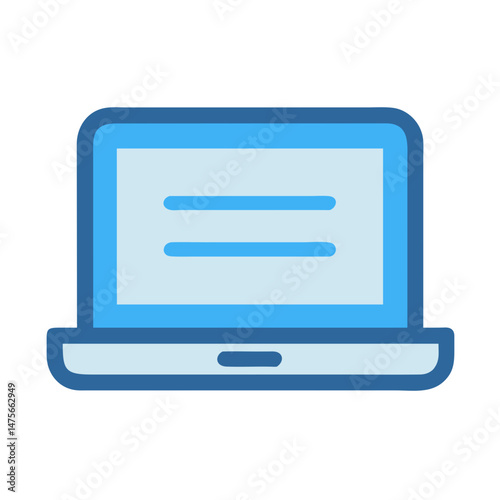 Blue Laptop Icon: Technology, Computing, and Digital Communication