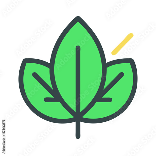Green leaves icon, eco friendly sign, vector illustration