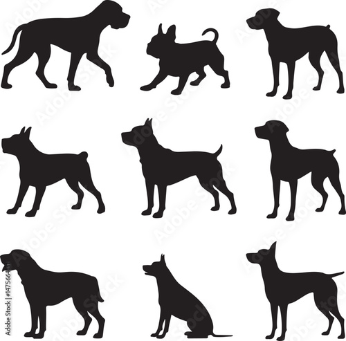 Loyal Dog Sitting Silhouette

Playful Puppy Running Vector

Dog with Paw Up Silhouette Scene

Alert Guard Dog Vector Design

Dog and Owner Walking Silhouette