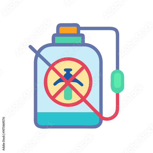 Pesticide ban illustration. Prohibition of pesticide use concept