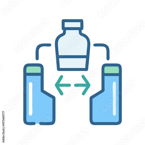 Fluid exchange icon, medical transfer, container exchange, liquid transfer