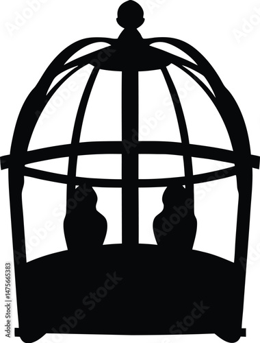 Bird cage silhouette, Bird cage silhouette vector, vintage birdcages with bird, bird cage icon