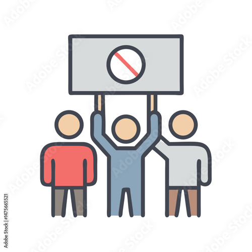 Protest Illustration with Sign, Advocacy, and Demonstration Concept