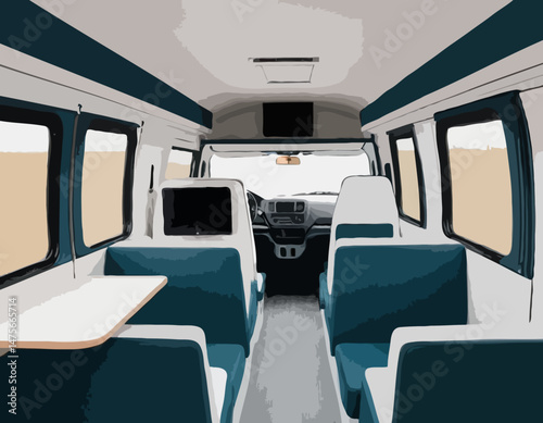 Van Conversion Interior Vector Layout