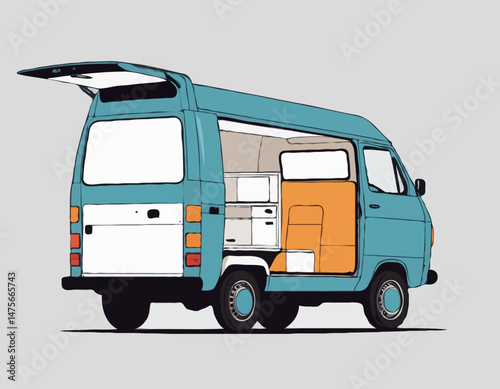 Van Conversion Interior Vector Layout