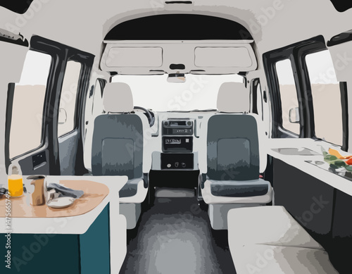 Van Conversion Interior Vector Layout