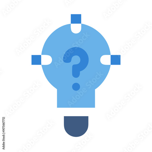 Idea Question Mark Lightbulb on Black Background Graphic