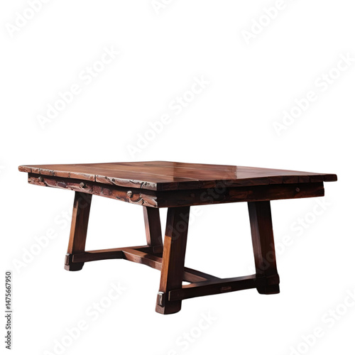 wooden table isolated on white