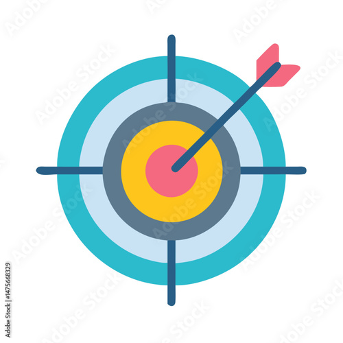 Target with Arrow in the Bullseye, Aim Achieved