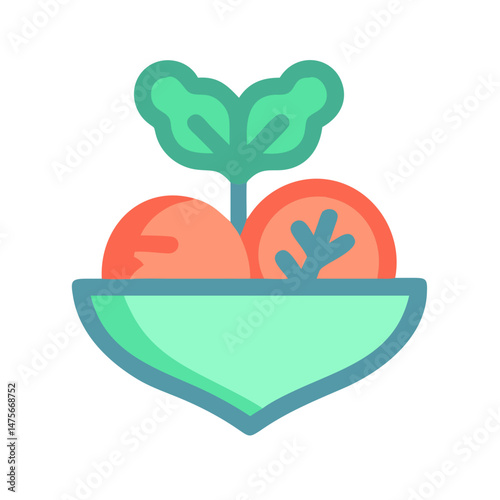 Cute Root Vegetable Icon Vector Graphic Illustration