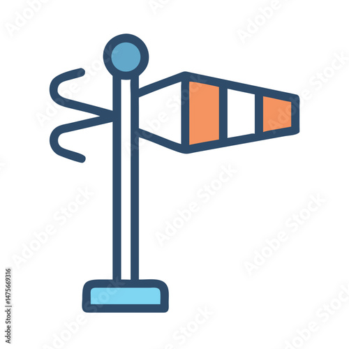 Isolated Wind Indicator Icon, Vector Graphic, Weather, Direction